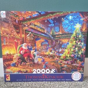 Thomas Kinkade Vibrant Holiday Puzzle with Red and Green